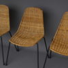 Mid-Century Wicker Dining Chairs by Gian Franco Legler, 1950s, Set of 4