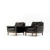 Beautiful set of leather lounche chairs attr. to Karl Erik Ekselius, 1960s.