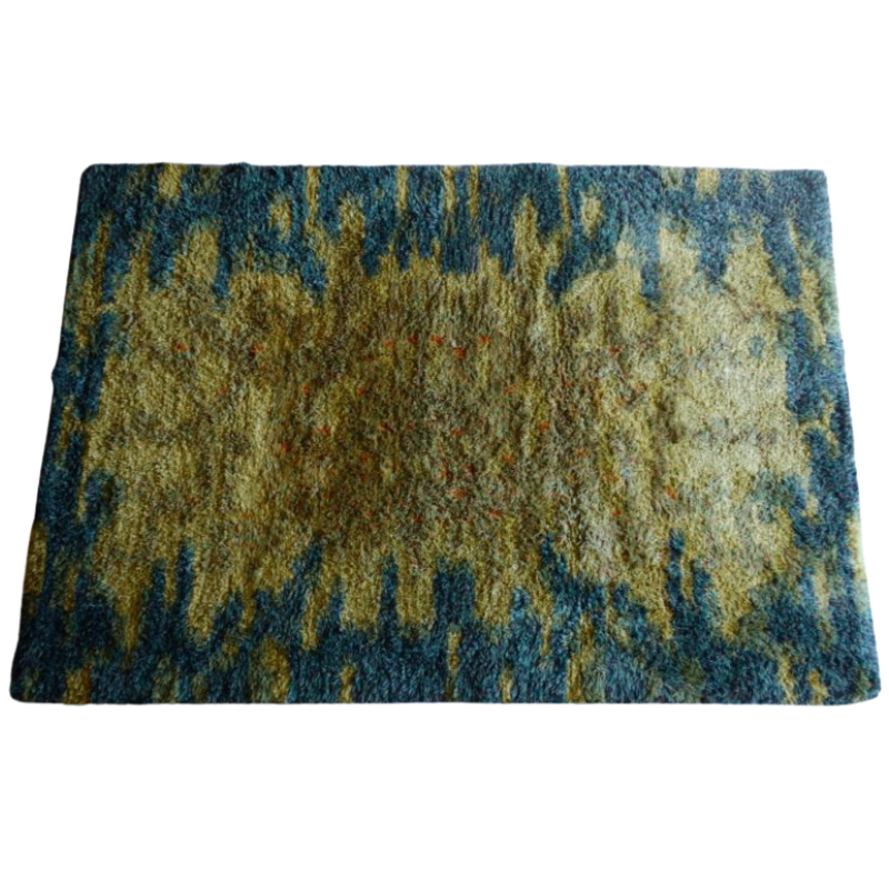 Scandinavian Abstract High Pile Carpet Rug, 1960s