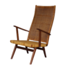 Vintage Dutch Teak and Rattan Armchair