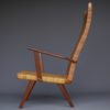 Vintage Dutch Teak and Rattan Armchair