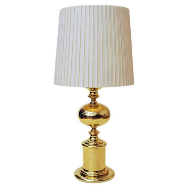 Large and lovely midcentury brass table lamp by Enco, Sweden 1960s