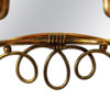Lovely Italian brass wall mirror with flower lights from the 1950s Lovely Italian brass wall mirror with flower lights from the 1950s
