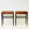 Beautiful pair of Swedish teak and brass night/side tables 1950s