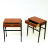 Beautiful pair of Swedish teak and brass night/side tables 1950s
