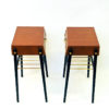 Beautiful pair of Swedish teak and brass night/side tables 1950s
