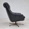 Vintage Danish swivel leather armchair, 1970s, original condition