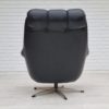 Vintage Danish swivel leather armchair, 1970s, original condition