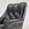 Vintage Danish swivel leather armchair, 1970s, original condition
