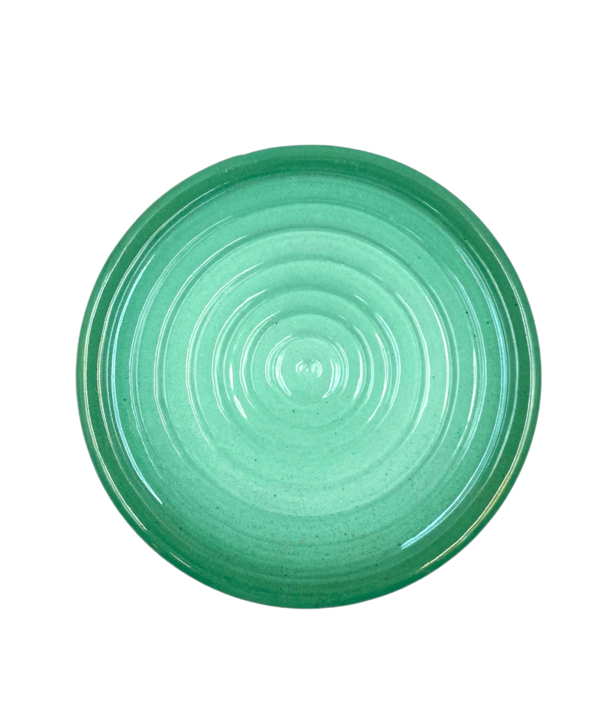 Midcentury green ceramic plate / centerpiece, Giuseppe Mazzotti, Albisola, Italy 1960s