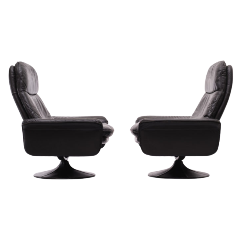 De Sede DS-50 black leather lounge chair 1970s Switzerland