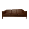 Vintage Danish Three Seater Leather Sofa by Stouby