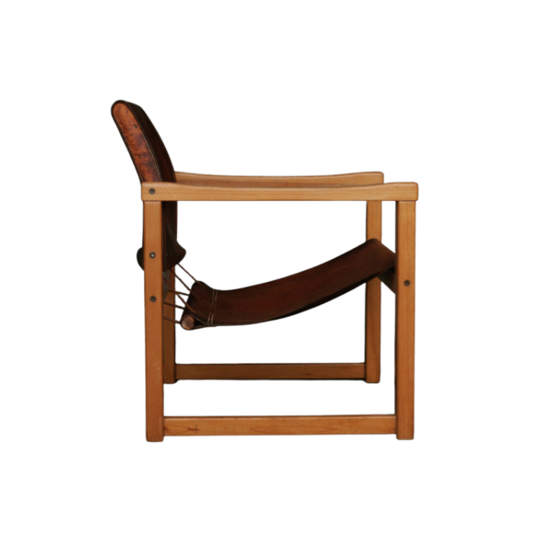 Diana Safari Lounge Chair in Leather and Pine by Karin Mobring for Ikea