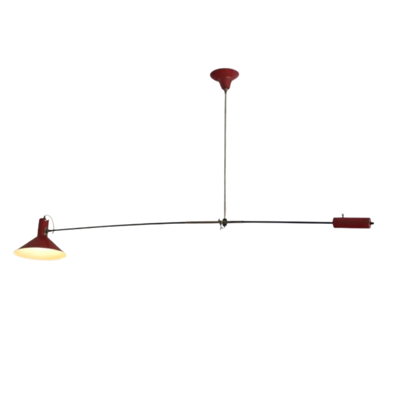 Counterbalance Ceiling Lamp attributed to J.J.M. Hoogervorst for Anvia, 1950s