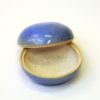 Vintage Scandinavian blue glaced ceramic lid box 1950s