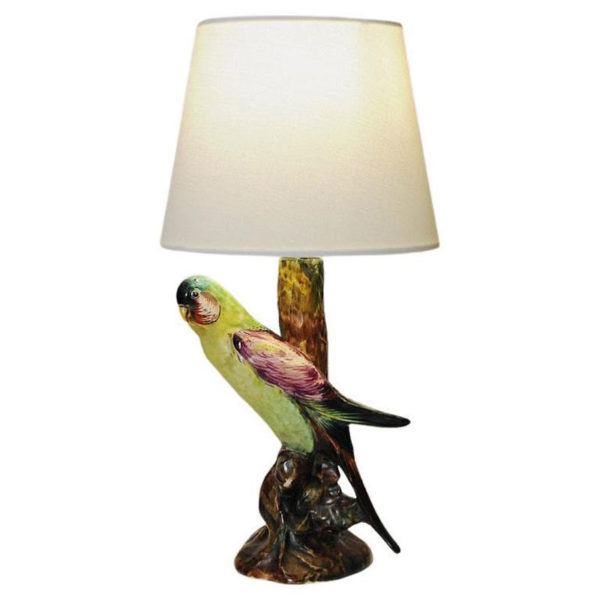 Italian design Budgerigar bird ceramic table lamp 1950s Italian design Budgerigar bird ceramic table lamp 1950s