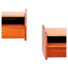 Swedish pair of mahogany wall night tables with a drawer Sweden 1950s