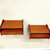 Swedish pair of mahogany wall night tables with a drawer Sweden 1950s