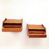 Swedish pair of mahogany wall night tables with a drawer Sweden 1950s