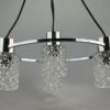 60s 70s Lamp Fixture Ceiling Lamp Chandelier Glass Chrome Space Age