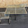 60s 70s Jean Charles Maison Huge Coffee Table Chrome & Brass 2 Nesting Tables