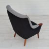 1970s, Danish design armchair, restored, furniture wool, teak wood
