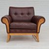 70s, vintage Danish armchair, leather, oak wood 70s, vintage Danish armchair, leather, oak wood