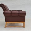 70s, vintage Danish armchair, leather, oak wood 70s, vintage Danish armchair, leather, oak wood