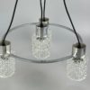 60s 70s Lamp Fixture Ceiling Lamp Chandelier Glass Chrome Space Age