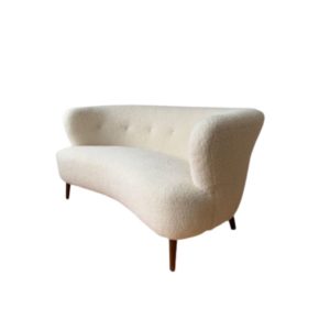 Danish 1940's Banana Sofa in Lambswool