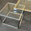 60s 70s Jean Charles Maison Huge Coffee Table Chrome & Brass 2 Nesting Tables