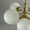 60s 70s 9-flame Sputnik chandelier Kaiser Leuchten opal glass design