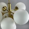 60s 70s 9-flame Sputnik chandelier Kaiser Leuchten opal glass design