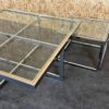 60s 70s Jean Charles Maison Huge Coffee Table Chrome & Brass 2 Nesting Tables