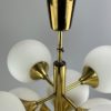 60s 70s 9-flame Sputnik chandelier Kaiser Leuchten opal glass design