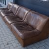 Four element modular De Sede DS46 buffalo leather sofa.