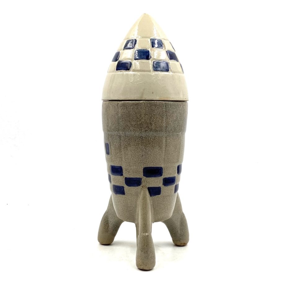 Ceramic Rocket / Spaceship bottle / decanter, France 1940s / 1950s
