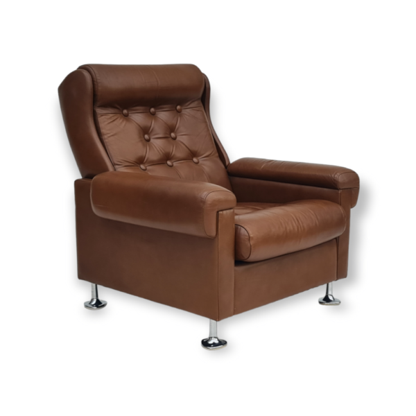 1970s, midcentury Danish leather loungechair 1970s, midcentury Danish leather loungechair