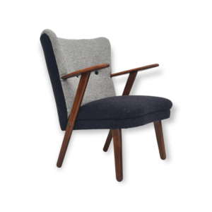 60s, Danish design by Erhardsen & Andersen, refurbished armchair, furniture wool