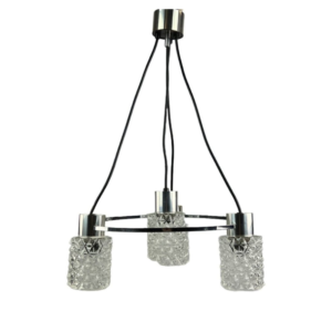 60s 70s Lamp Fixture Ceiling Lamp Chandelier Glass Chrome Space Age