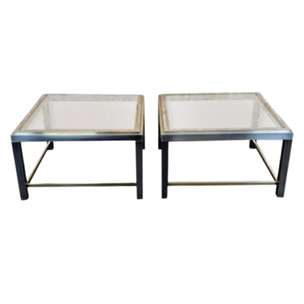 2x 60s 70s Jean Charles Coffee Table Chrome & Brass Side Table Space Age Design 2x 60s 70s Jean Charles Coffee Table Chrome & Brass Side Table Space Age Design