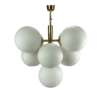 60s 70s 9-flame Sputnik chandelier Kaiser Leuchten opal glass design