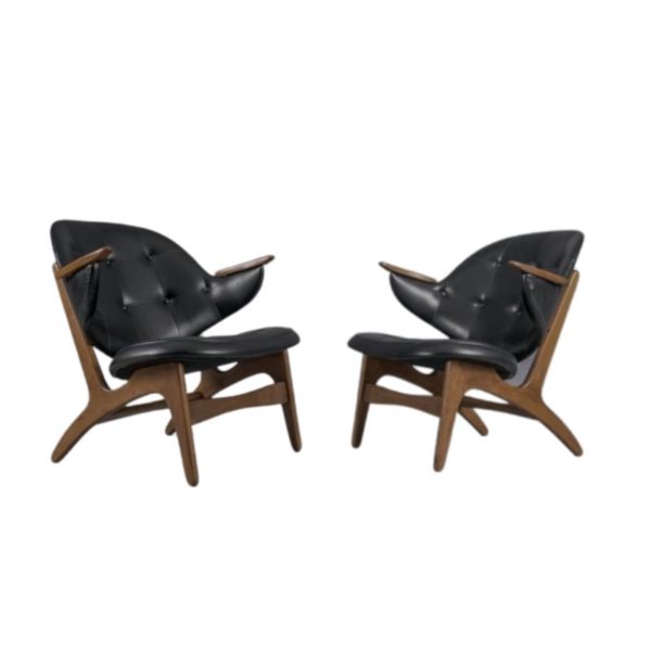 Vintage dining table set, 4 oak chairs and matching extendable table by Gerard Geytenbeek for AZS, Netherlands 1960s