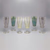 1960s Astonishing Set of Six Crystal Glasses. Made in Italy