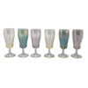 1960s Astonishing Set of Six Crystal Glasses. Made in Italy