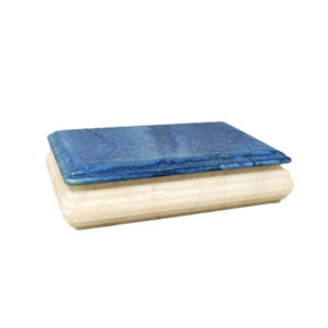 1960s Gorgeous Blue and White Box in Alabaster. Made in Italy