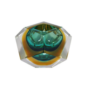 1960s Gorgeous Green Ashtray or Catchall by Flavio Poli for Seguso. Made in Italy