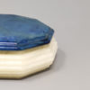 1960s Gorgeous Octagonal Blue and White Box in Alabaster. Made in Italy