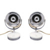 1970s Gorgeous Pair of White Eyeball Table Lamps by Veneta Lumi. Made in Italy