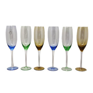 1970s Astonishing Set of Six Murano Glasses by Nason. Made in Italy